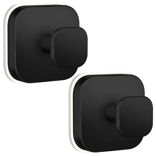 BKV Suction Cup Hooks for Shower,Heavy Duty Shower Hooks for Bathroom Wall,Glass Windows,Smooth Doors to Hang Towels,Robes,Coat,Reusable Suction Cup Wreath Hanger for Christmas Wreaths-Black(2 Pack)