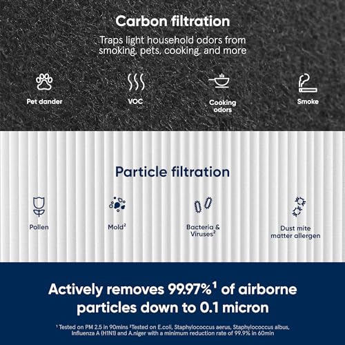 BLUEAIR 411 Particle + Activated Carbon Replacement Filter (1.9 x 8 x 11.1 inches) for Blue Pure 411 Auto/411/411+