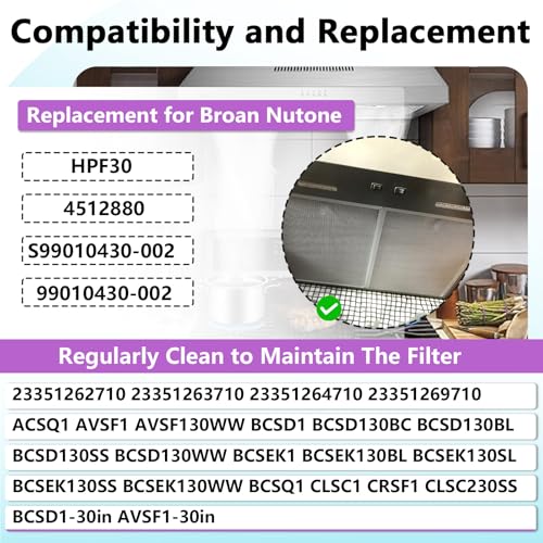 2-Pack S99010430-002 Range Hood Filter for Broan Nutone HPFA130 13-7/8" x 15-3/4" x 3/8" - Aluminum Mesh with Stainless Frame