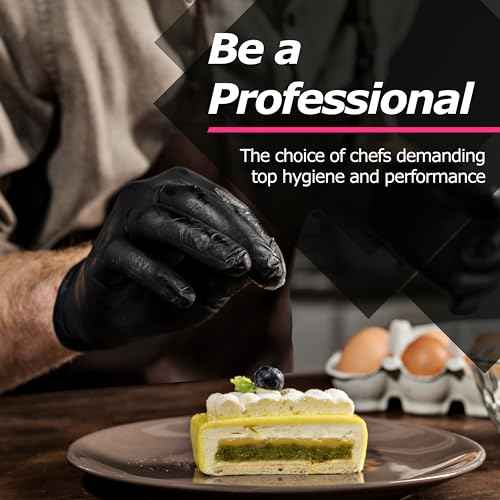MAMISON Black Nitrile Disposable Gloves, Powder-Free, Latex-Free, 4 Mil, 100 Count, Food Safe, BBQ, Kitchen, Cooking