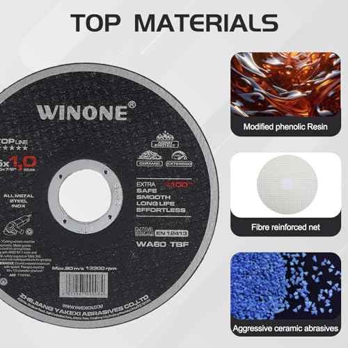 Cut Off Wheel 4 1/2,10 Pack Cutting Wheel Ultra Thin 0.04x0.87 inch Cutting Disc Stainless Steel Angle Grinder Cutting Disc Fast Burr-Free Metal Cutting Blade