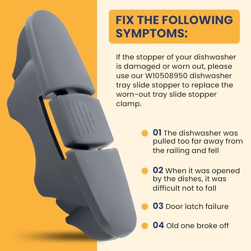 W10508950 Dishwasher Rack Stop Clip – Replacement for Whirlpool/Kenmore/Miele