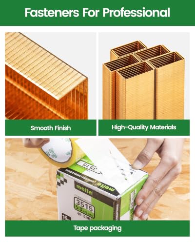 Meite 16-Gauge 1-3/8" Crown x 3/4" Leg Carton Closing Staples - 1,600PCS, Box Variation