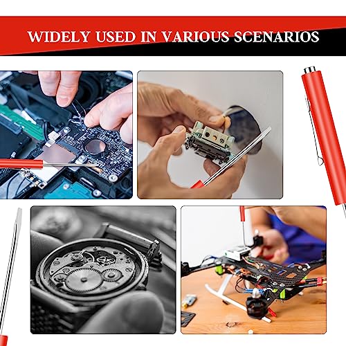 6 Pieces Pocket Screwdriver Mini Tops And magnetic pocket screwdriver with A Single Blade Head for Mechanical, Electrician (Red)