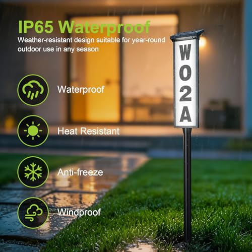 Solar House Number Sign with LED Light | Waterproof Outdoor Address Sign