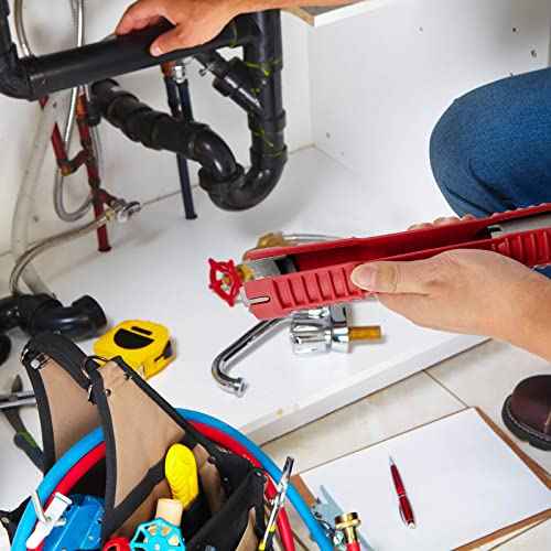 Basin Wrench, Faucet and Sink Installer Tool Multifunctional Plumbing Tool Pipe Extractor for Sink Bathroom Kitchen Toilet Plumbing