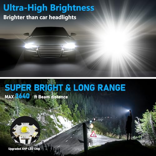CHILDBOT Black Rechargeable 100000LM LED Flashlight Super Bright Tactical Light