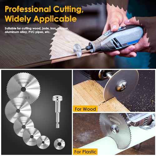 Cutting Wheel for Drill 1/4 Inch Hex Shank Rotary Drill Saw, 6Pcs HSS Saw Blades for Drills Rotary Tools