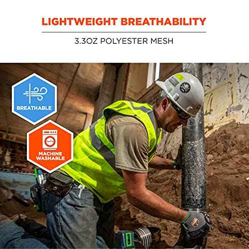 Ergodyne GloWear Economy High Visibility Reflective Safety Vest, Hook & Loop Closure