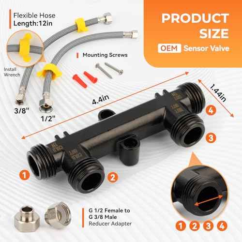WP596816 Upgraded Brass Sensor Valve with Black Coating for Hot Water Recirculating Pump Systems. Replaces 367010, 595926, 500800, 500805. Includes 2¡¿12" lines, 2¡¿1/2" FTP-3/8" MPT fittings, 2 screws.