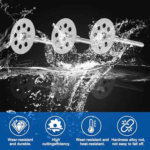 20 PCS Professional 545 Diamond Cutting Discs£¬Cut Off Wheel Kit for Dremel Rotary Tools | 22mm Blades + 4 Mandrels & Screwdriver