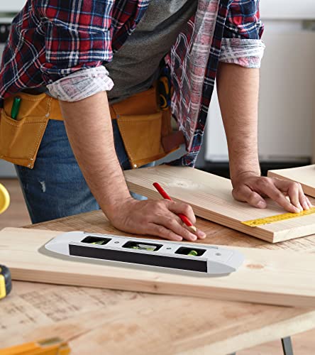 DOWELL 9 Inch Magnetic Spirit Level - 1 Pack, White