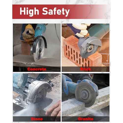 4.5 Inch Diamond Saw Blade for Angle Grinder, Turbo Rim Tile Cutting Blade for Cutting Cement, Concrete with Rebar, Stone, Granite, Pavers, Bricks and Blocks with 7/8-Inch Arbor(2 Pcs).