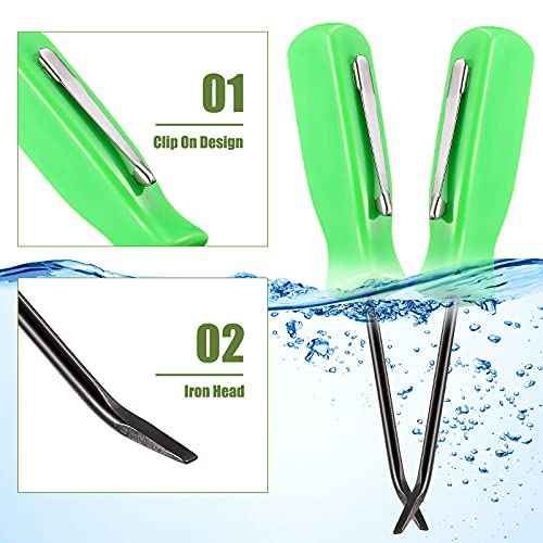 6 Pieces Mini Pocket Pry Bar Green Pocket Bar with Clip Set 4.5 Inch Length Mini Pry Tool for Home Office Car Repair Gadgets Mechanics Electricians Technicians (Green)