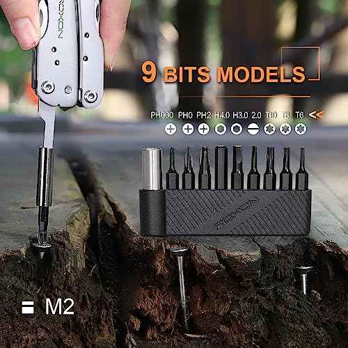 ROXON 9 pcs bit group set with magnet extended holder to adapt bits for ROXON KS2, H1, S802S, M2, M3 ; Different sizes of screwdriver T8 T6 T10 PH0 PH2