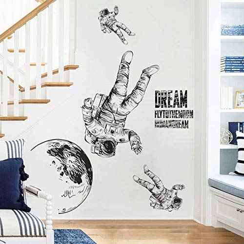 Astronaut Wall Sticker Removable Large Spaceman Wall Decal Nursery Decor Gift for Kids Boy Girl Bedroom Art Home Decoration Mural Interior Design