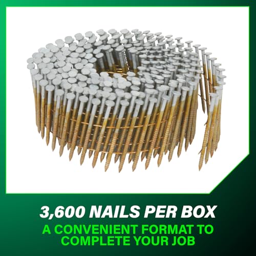 Metabo HPT 13363HPT Coil Siding Nails 1-3/4" x .092 15° Ring Shank Hot Dipped Galvanized Steel - 3,600 Count
