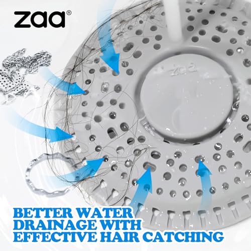 Zaa 5.5 Inch Silicone Drain Cover for Flat Floor Shower & Bathroom Drains - Gray