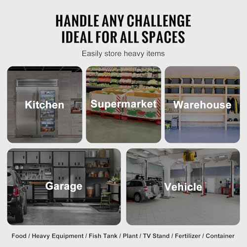 VEVOR Aluminum Dunnage Rack, 24¡± x 14¡± Commercial Food Floor Rack, 8¡± Off the Floor, 1000 lbs Capacity Adjustable Aluminum Storage, for Storage in Restaurants, Kitchens, Garages and Vehicles