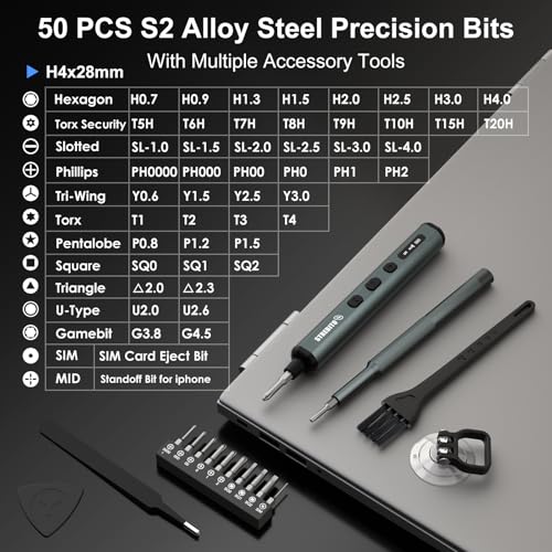 STREBITO Black 67-in-1 Mini Electric Screwdriver Kit with Upgraded Design