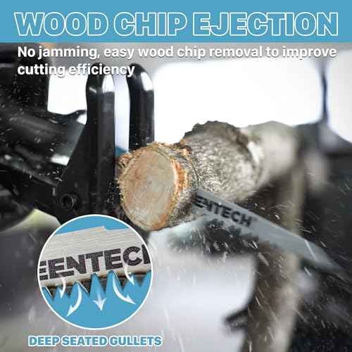 KEENTECH 6 Inch Cr-V Reciprocating Saw Blade 5-Pack for Cutting Wood, Engineered Wood, PVC Piping, Drywall, 6 TPI Fleam Ground Teeth, Compatible with Milwaukee Sawzall and Other Reciprocating Saws