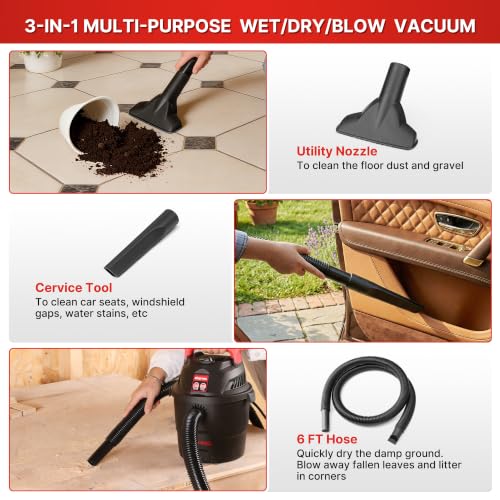Shop-Vac 1.5 Gallon Wet Dry Vacuum Cleaner 2 Peak HP Compact Portable