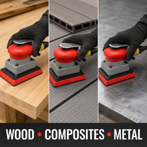 Vizni 75x100mm Pneumatic Square Air Sander for Wood & Metal