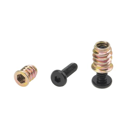Rrina 28 Sets 1/4-20 x 25/32" Furniture Screw Nut Threaded Wood Inserts Bolt Fastener Connector Hex Socket Drive 1/4-20 x 19/32" Screw-in Nuts