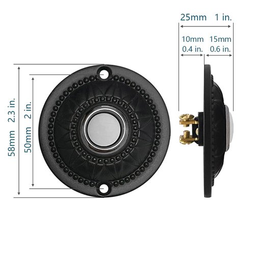 WESUA Wired Iron Classic LED Lighted Doorbell Push Button Switch 2.3" For Chime (Brass)