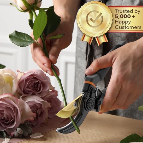 Gerossi Heavy Duty Bypass Pruning Shears 7-inch Garden Hand Pruners