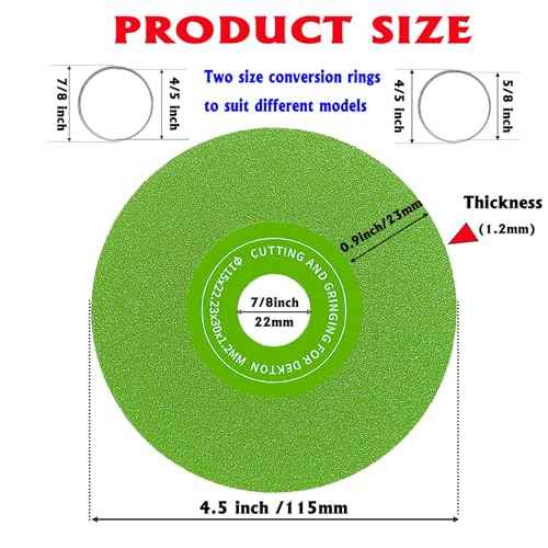 2 pcs Glass Cutting Disc for Angle Grinder, Rock Slab Grinding Disc and Multi-Pore Flat Cutting Blades, 4.5 Inch &1.2mm Thin, for Cutting and Grinding Glass Ceramic Tile Granite Marble Diamond