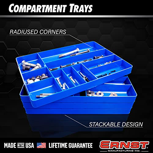 Ernst 10-Compartment Drawer Organizer Black - Heavy Duty Stackable Tool Tray