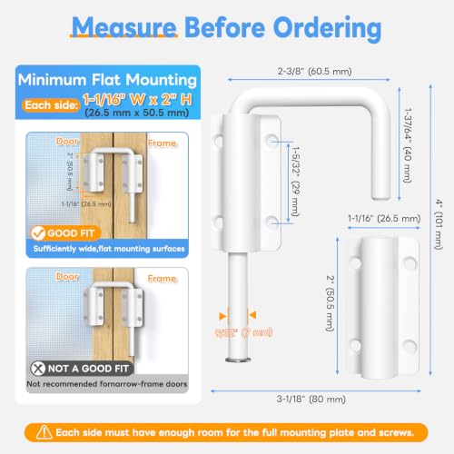 Mixizigoz White Sliding Door Loop Lock Latch 2-3/8 Inch - 1PC