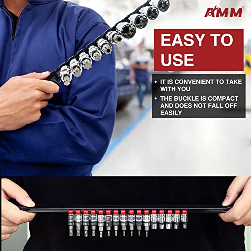 AMM 9PCS Colorful Heavy Duty Socket Organizer Set 1/4, 3/8, 1/2 inch Drive