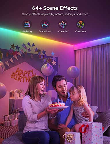 Govee 16.4ft RGBIC LED Strip Lights for Bedroom App Control & Custom Effects