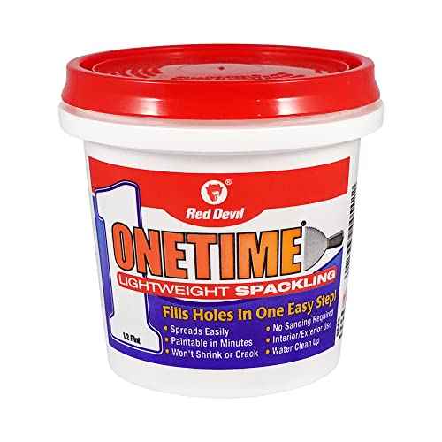 Red Devil 0542 ONETIME Lightweight Spackle Wall Repair, Spackling for Holes Drywall, 1/2 Pint, White, 8 Ounce, Made in USA