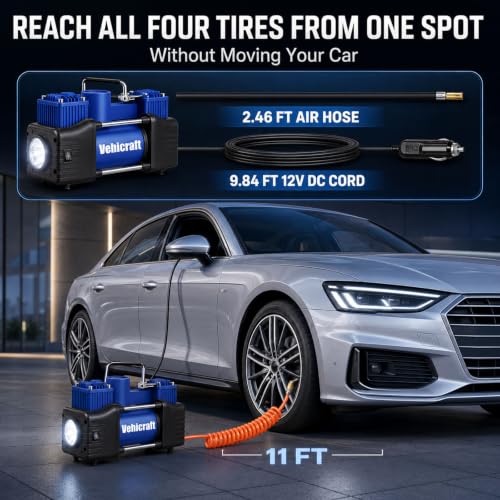 12V Car Tire Inflator Pump 150 PSI Dual-Cylinder Air Compressor for SUV RV