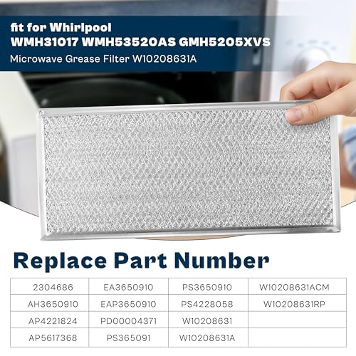 13x6 Microwave Grease Filter for Kitchenaid/Whirlpool W10208631A (2 Pack)