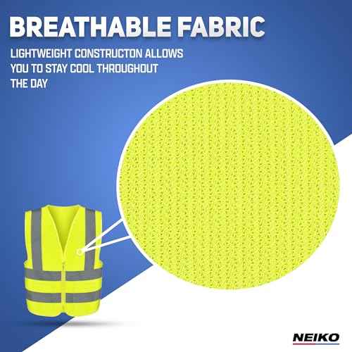 NEIKO High Visibility Safety Vest ANSI Class 2, 2 Pockets