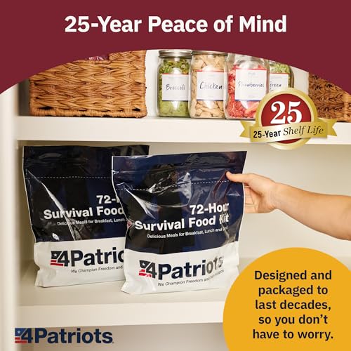 4Patriots 72-Hour Emergency Survival Food Kit - Lasts 25 Years, 20 Servings