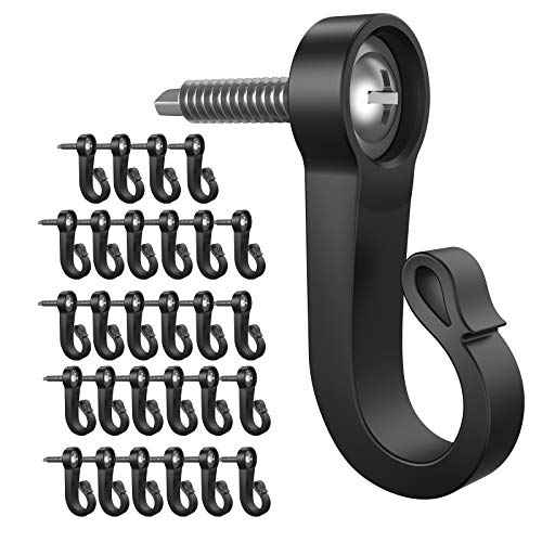 28-Pack Q-Hanger Hook for Indoor and Outdoor Christmas Lights, Garage, New Year Party - Home String Light Hangers With Screw