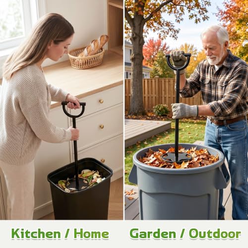 Mrhbyl 20-Inch Manual Trash Compactor for Kitchen & Yard Waste, All-Metal Space Saver