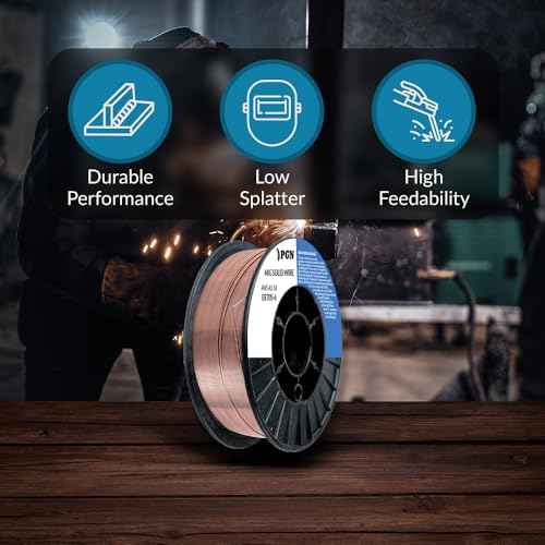 PGN Solid MIG Welding Wire - ER70S-6 .035 Inch - 10 Pound Spool - Mild Steel MIG Wire with Low Splatter and High Levels of Deoxidizers - For All Position Gas Welding