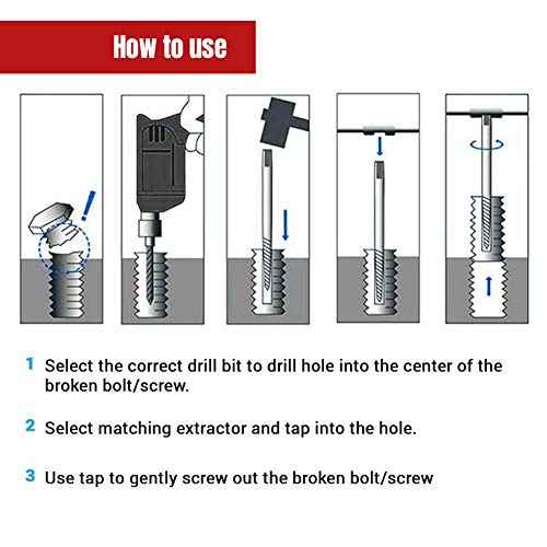 NORTOOLS 6 PCS Broken stud extractor kit Damaged Screw Extractor Set with 1/4 Quick Change Arbors Tool Kit Fine Thread Bad Screw Stud Remover