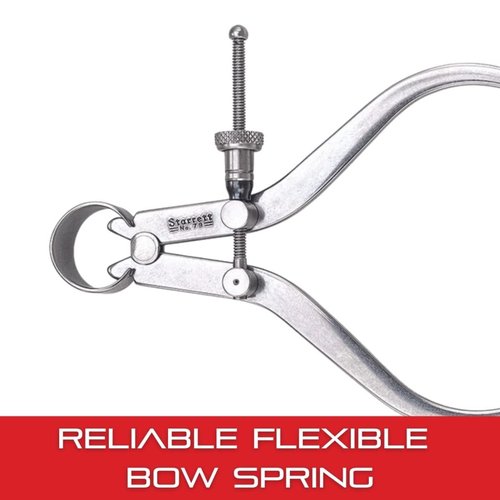 Starrett Toolmakers Spring-Type Caliper and Divider with Bow Spring and Hardened Fulcrum Stud - 6" Size and Capacity, Spring Joint Type - 274-6