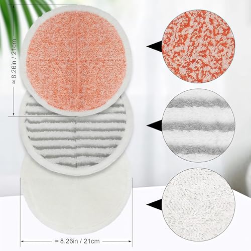 Sgizoku Heavy Scrub Mop Pads for Bissell Spinwave/Crosswave 6+4+2 Pack (6 Heavy Scrub, 2 Soft, 4 Scrubby) - Refill