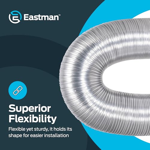 Eastman ArmorFlex 8 ft Dryer Vent, Semi-Rigid Aluminum Duct with Clamps - 69028