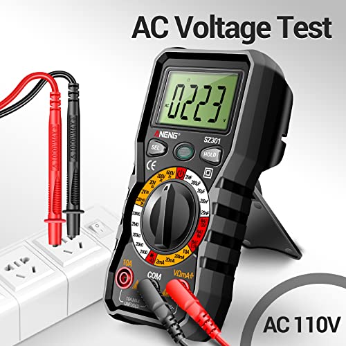 ANENG Digital Multimeter with Case, Black SZ301 - AC/DC Voltage, Ohm, Amp Meter