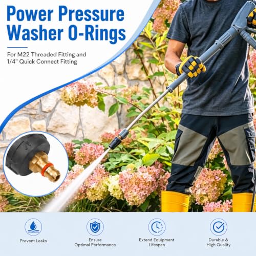ZDBB 100 Pcs Pressure Washer O-Rings Set for 1/4 & 3/8 Inch Quick Connect Fittings