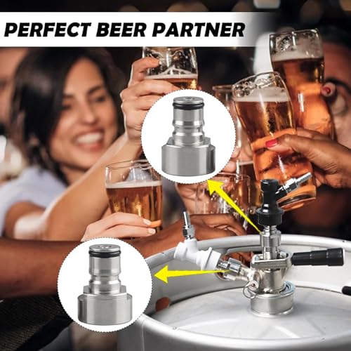 PERA Keg Coupler Adapters (2 Pairs) Sankey to Ball Lock Quick Disconnect Kit